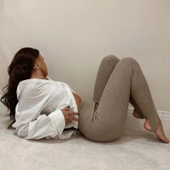 Fall Outdoor Ladies Solid Jogger Scrubs Knit Rib High Waist Stretch Cotton Pants Pantyhose Tights Seamless Womens Leggings,Shuliqi Apparel - Men's Clothing Wholesale Manufacturer,Fall Outdoor Ladies Solid Jogger Scrubs Knit Rib High Waist Stretch Cotton Pants Pantyhose Tights Seamless Womens Leggings