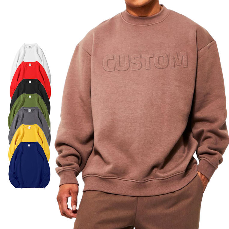 Custom 3d embossed logo sweatshirt hoodie for men embossed logo crewneck cotton sweatshirt streetwear men's hoodies,Shuliqi Apparel - Men's Clothing Wholesale Manufacturer,Custom 3d embossed logo sweatshirt hoodie for men embossed logo crewneck cotton sweatshirt streetwear men's hoodies