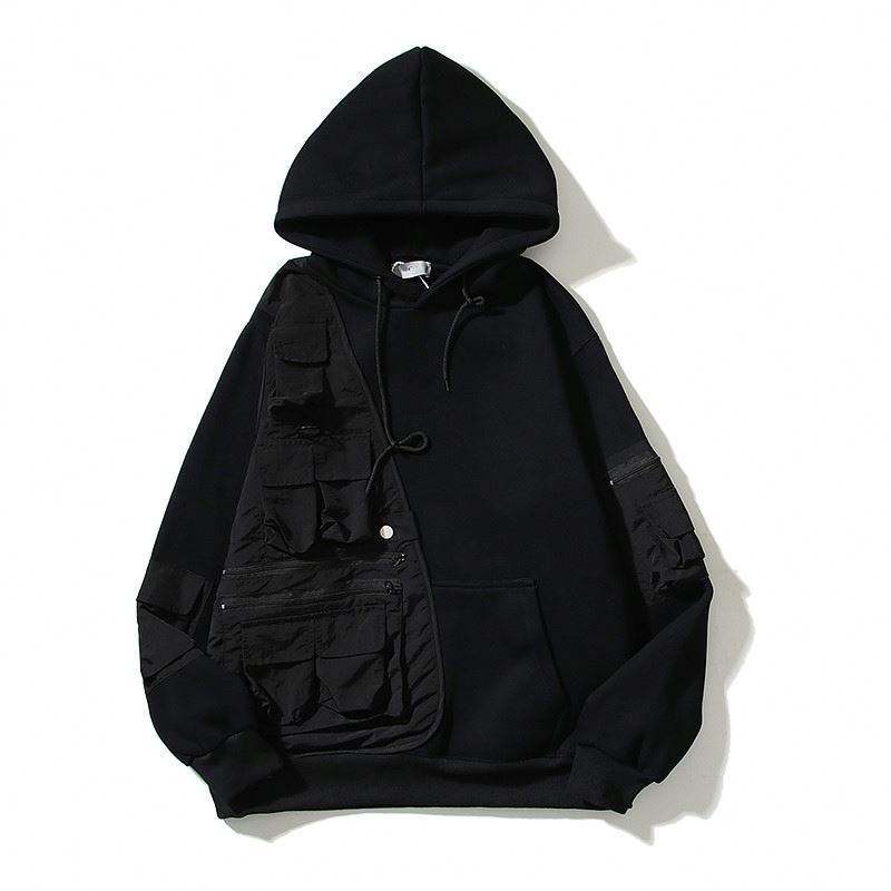 Custom Design Embroidery Multi-Pockets Patchwork Pullover Fleece Men's Retro Oversized Casual Hoodies,Shuliqi Apparel - Men's Clothing Wholesale Manufacturer,Custom Design Embroidery Multi-Pockets Patchwork Pullover Fleece Men's Retro Oversized Casual Hoodies
