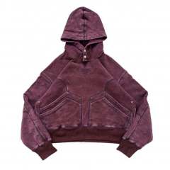 Custom Logo Oversized Vintage Washed Elbow Paneled Multi Functional Pockets Snap Buttons Mens Hoodies,Shuliqi Apparel - Men's Clothing Wholesale Manufacturer,Custom Logo Oversized Vintage Washed Elbow Paneled Multi Functional Pockets Snap Buttons Mens Hoodies