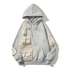 Custom Design Embroidery Multi-Pockets Patchwork Pullover Fleece Men's Retro Oversized Casual Hoodies,Shuliqi Apparel - Men's Clothing Wholesale Manufacturer,Custom Design Embroidery Multi-Pockets Patchwork Pullover Fleece Men's Retro Oversized Casual Hoodies