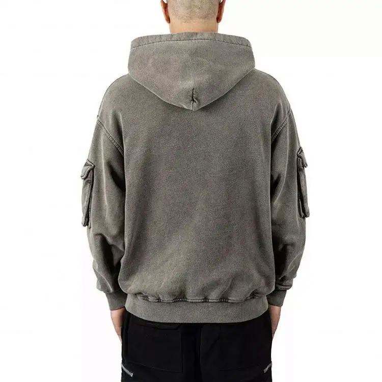 Custom Logo Cotton Heavyweights Mens Cargo Track 3D Pockets Vintage Stone Washed Full Zip Up Hoodies,Shuliqi Apparel - Men's Clothing Wholesale Manufacturer,Custom Logo Cotton Heavyweights Mens Cargo Track 3D Pockets Vintage Stone Washed Full Zip Up Hoodies