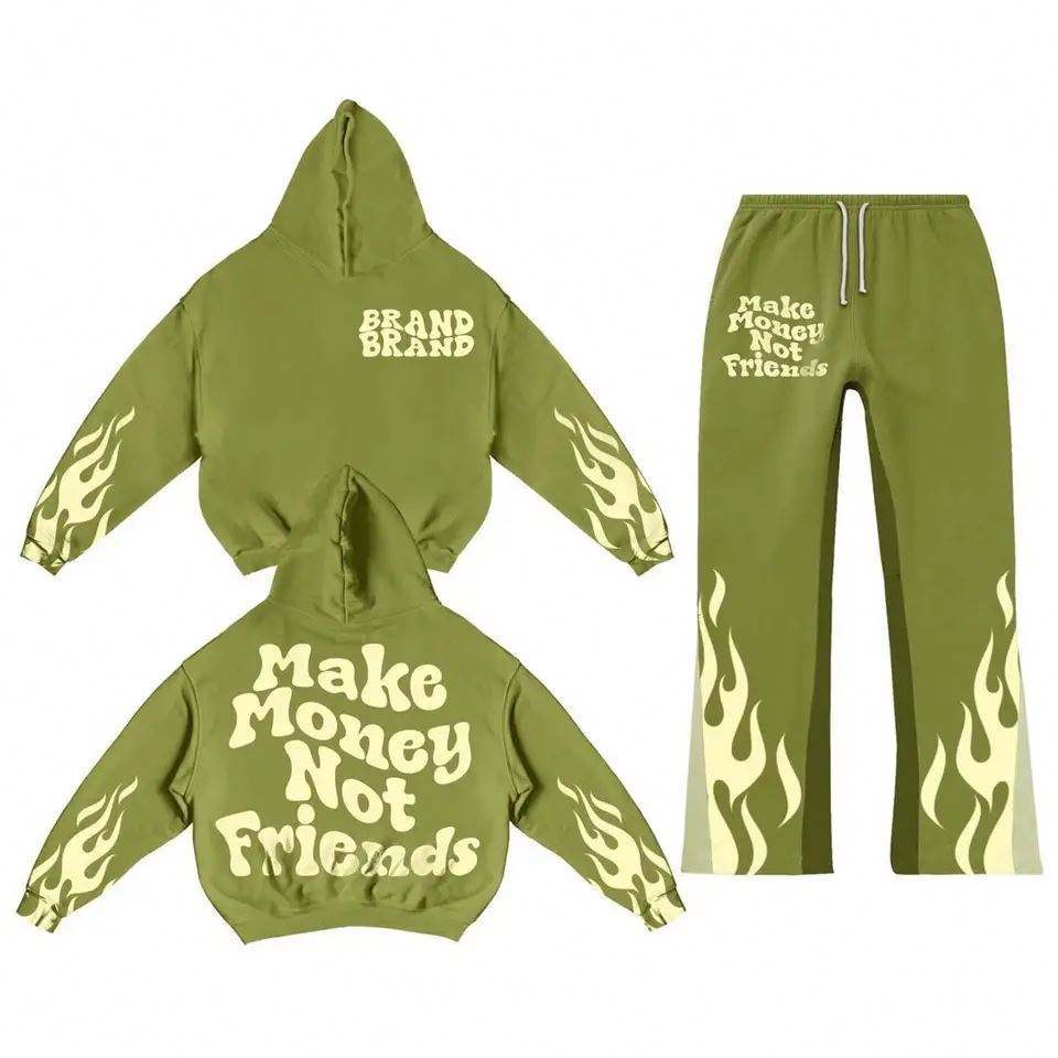 Tracksuit Sweatpants Heavyweight Acid Wash Puff Print Custom Hoodies Set,Shuliqi Apparel - Men's Clothing Wholesale Manufacturer,Tracksuit Sweatpants Heavyweight Acid Wash Puff Print Custom Hoodies Set