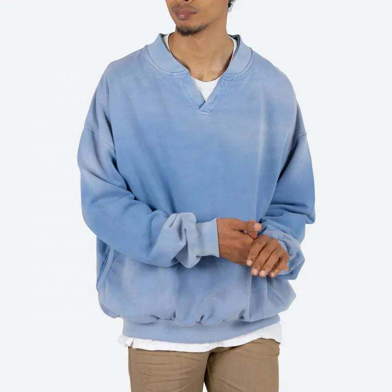 Custom Logo Cotton Oversized Men's Tie Dye V Neck Sweatshirts Crewneck Dropped Shoulder Unisex,Shuliqi Apparel - Men's Clothing Wholesale Manufacturer,Custom Logo Cotton Oversized Men's Tie Dye V Neck Sweatshirts Crewneck Dropped Shoulder Unisex