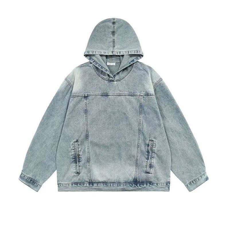 Denim Pullover Unisex French Terry 100% Cotton Oversized Acid Wash Custom Hoodies,Shuliqi Apparel - Men's Clothing Wholesale Manufacturer,Denim Pullover Unisex French Terry 100% Cotton Oversized Acid Wash Custom Hoodies