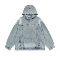 Denim Pullover Unisex French Terry 100% Cotton Oversized Acid Wash Custom Hoodies,Shuliqi Apparel - Men's Clothing Wholesale Manufacturer,Denim Pullover Unisex French Terry 100% Cotton Oversized Acid Wash Custom Hoodies