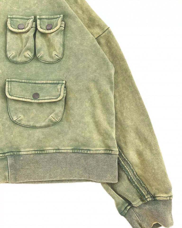 Men Oversize Vintage Wash Custom Embroidery Print Logo Cargo Pockets Full Zipper Up Hoodies,Shuliqi Apparel - Men's Clothing Wholesale Manufacturer,Men Oversize Vintage Wash Custom Embroidery Print Logo Cargo Pockets Full Zipper Up Hoodies