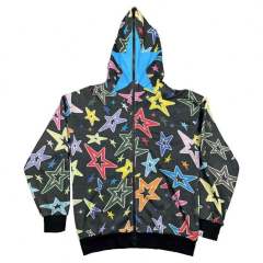 Allover Printing Heavyweight Customs Full Zip Up Puff Print Acid Wash Hoodies,Shuliqi Apparel - Men's Clothing Wholesale Manufacturer,Allover Printing Heavyweight Customs Full Zip Up Puff Print Acid Wash Hoodies