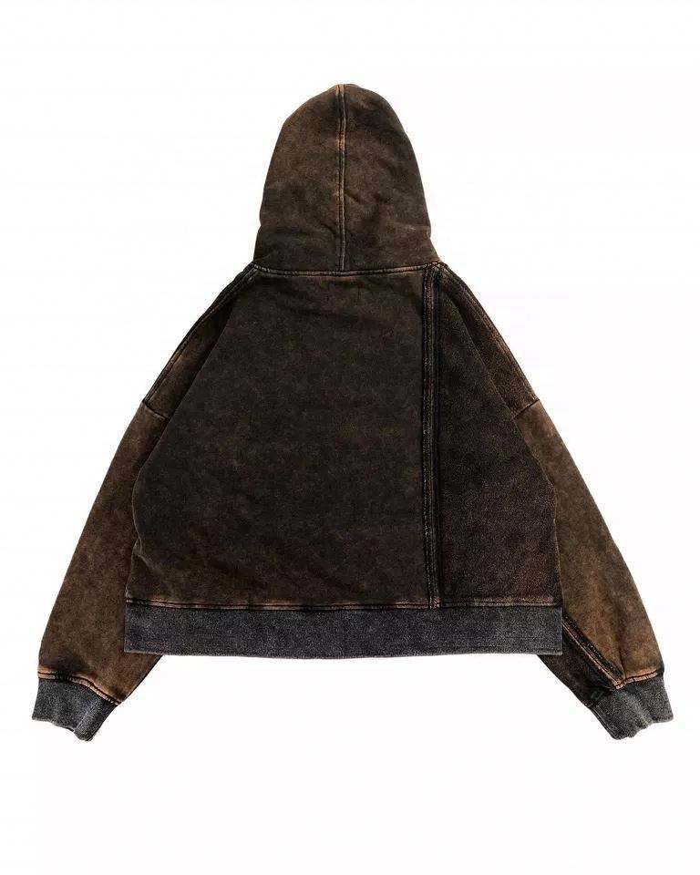 Men Oversize Vintage Wash Custom Embroidery Print Logo Cargo Pockets Full Zipper Up Hoodies,Shuliqi Apparel - Men's Clothing Wholesale Manufacturer,Men Oversize Vintage Wash Custom Embroidery Print Logo Cargo Pockets Full Zipper Up Hoodies