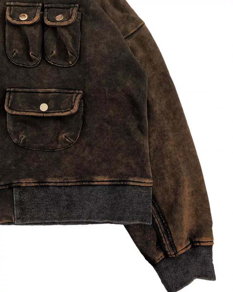 Men Oversize Vintage Wash Custom Embroidery Print Logo Cargo Pockets Full Zipper Up Hoodies,Shuliqi Apparel - Men's Clothing Wholesale Manufacturer,Men Oversize Vintage Wash Custom Embroidery Print Logo Cargo Pockets Full Zipper Up Hoodies