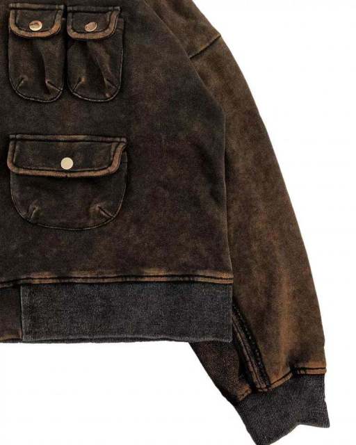 Men Oversize Vintage Wash Custom Embroidery Print Logo Cargo Pockets Full Zipper Up Hoodies,Shuliqi Apparel - Men's Clothing Wholesale Manufacturer,Men Oversize Vintage Wash Custom Embroidery Print Logo Cargo Pockets Full Zipper Up Hoodies