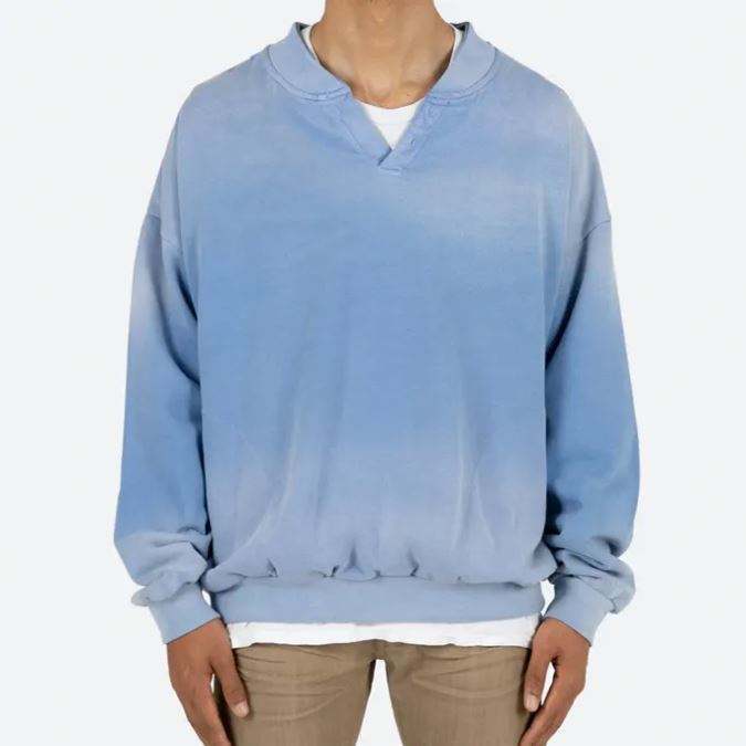 Custom Logo Cotton Oversized Men's Tie Dye V Neck Sweatshirts Crewneck Dropped Shoulder Unisex,Shuliqi Apparel - Men's Clothing Wholesale Manufacturer,Custom Logo Cotton Oversized Men's Tie Dye V Neck Sweatshirts Crewneck Dropped Shoulder Unisex