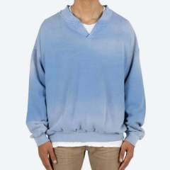 Custom Logo Cotton Oversized Men's Tie Dye V Neck Sweatshirts Crewneck Dropped Shoulder Unisex,Shuliqi Apparel - Men's Clothing Wholesale Manufacturer,Custom Logo Cotton Oversized Men's Tie Dye V Neck Sweatshirts Crewneck Dropped Shoulder Unisex