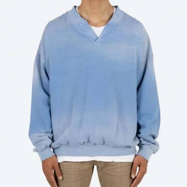 Custom Logo Cotton Oversized Men's Tie Dye V Neck Sweatshirts Crewneck Dropped Shoulder Unisex,Shuliqi Apparel - Men's Clothing Wholesale Manufacturer,Custom Logo Cotton Oversized Men's Tie Dye V Neck Sweatshirts Crewneck Dropped Shoulder Unisex