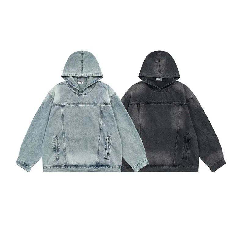 Denim Pullover Unisex French Terry 100% Cotton Oversized Acid Wash Custom Hoodies,Shuliqi Apparel - Men's Clothing Wholesale Manufacturer,Denim Pullover Unisex French Terry 100% Cotton Oversized Acid Wash Custom Hoodies