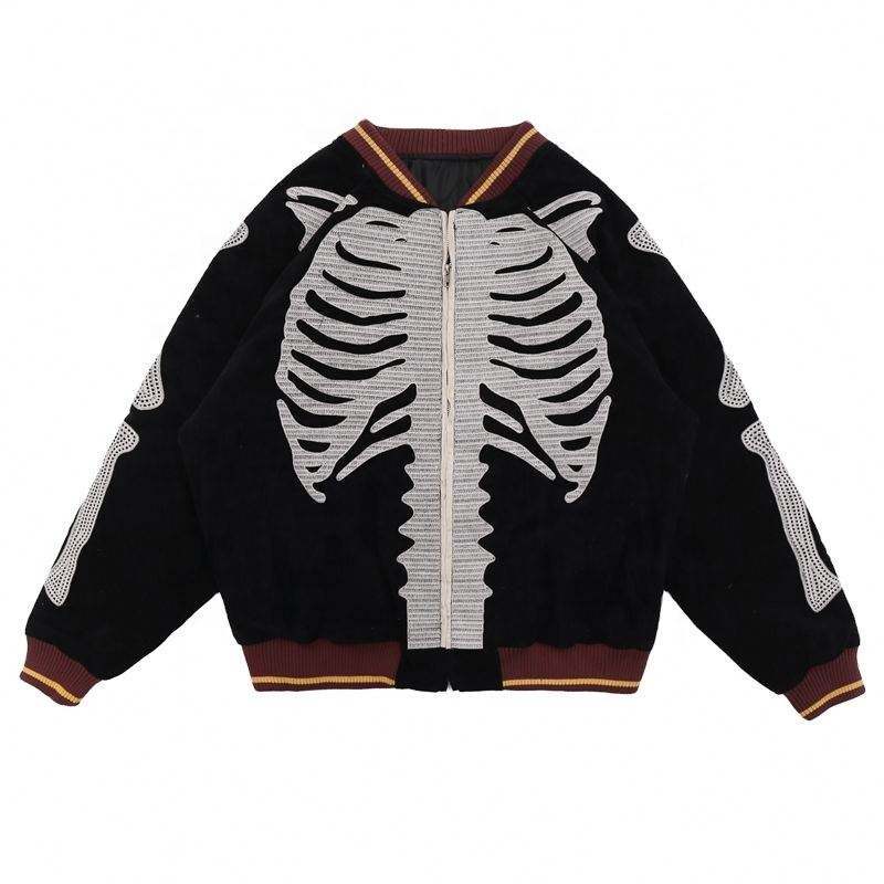 Skeleton Printed Jacket With Thick Round Collar Cotton For Men's And Women's Autumn Winter,Shuliqi Apparel - Men's Clothing Wholesale Manufacturer,Skeleton Printed Jacket With Thick Round Collar Cotton For Men's And Women's Autumn Winter