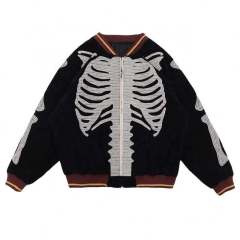 Skeleton Printed Jacket With Thick Round Collar Cotton For Men's And Women's Autumn Winter,Shuliqi Apparel - Men's Clothing Wholesale Manufacturer,Skeleton Printed Jacket With Thick Round Collar Cotton For Men's And Women's Autumn Winter