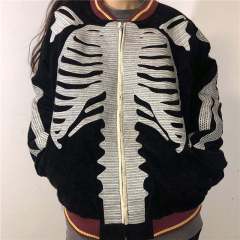 Skeleton Printed Jacket With Thick Round Collar Cotton For Men's And Women's Autumn Winter,Shuliqi Apparel - Men's Clothing Wholesale Manufacturer,Skeleton Printed Jacket With Thick Round Collar Cotton For Men's And Women's Autumn Winter