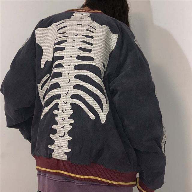 Skeleton Printed Jacket With Thick Round Collar Cotton For Men's And Women's Autumn Winter,Shuliqi Apparel - Men's Clothing Wholesale Manufacturer,Skeleton Printed Jacket With Thick Round Collar Cotton For Men's And Women's Autumn Winter