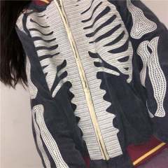Skeleton Printed Jacket With Thick Round Collar Cotton For Men's And Women's Autumn Winter,Shuliqi Apparel - Men's Clothing Wholesale Manufacturer,Skeleton Printed Jacket With Thick Round Collar Cotton For Men's And Women's Autumn Winter