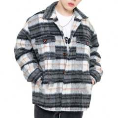 Customized Anti Wool Plaid Applique Men's Coat Casual Loose Plus Size Jacket,Shuliqi Apparel - Men's Clothing Wholesale Manufacturer,Customized Anti Wool Plaid Applique Men's Coat Casual Loose Plus Size Jacket