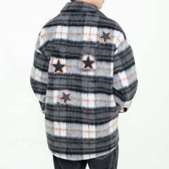 Customized Anti Wool Plaid Applique Men's Coat Casual Loose Plus Size Jacket,Shuliqi Apparel - Men's Clothing Wholesale Manufacturer,Customized Anti Wool Plaid Applique Men's Coat Casual Loose Plus Size Jacket