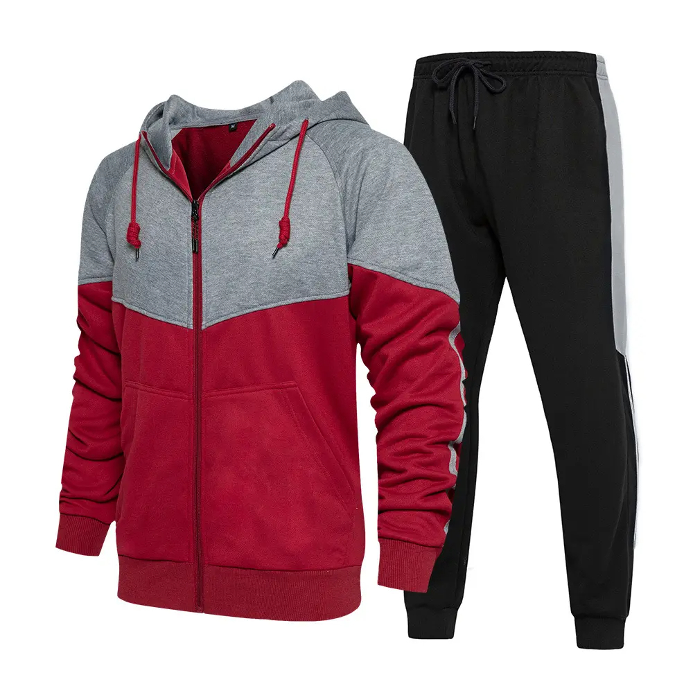 Custom High Quality Soft Pockets Full Zipper Hoodies Sweatshirts And Color Block Joggers Pants For Men,Shuliqi Apparel - Men's Clothing Wholesale Manufacturer,Custom High Quality Soft Pockets Full Zipper Hoodies Sweatshirts And Color Block Joggers Pants For Men