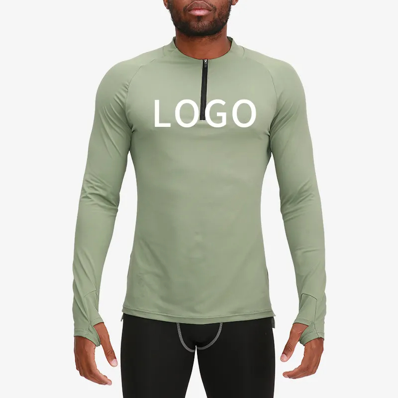 OEM Custom Bodybuilding Training Top Workout Custom Men Zip Compression Long Sleeves Sports Gym T Shirts For Men,Shuliqi Apparel - Men's Clothing Wholesale Manufacturer,OEM Custom Bodybuilding Training Top Workout Custom Men Zip Compression Long Sleeves Sports Gym T Shirts For Men