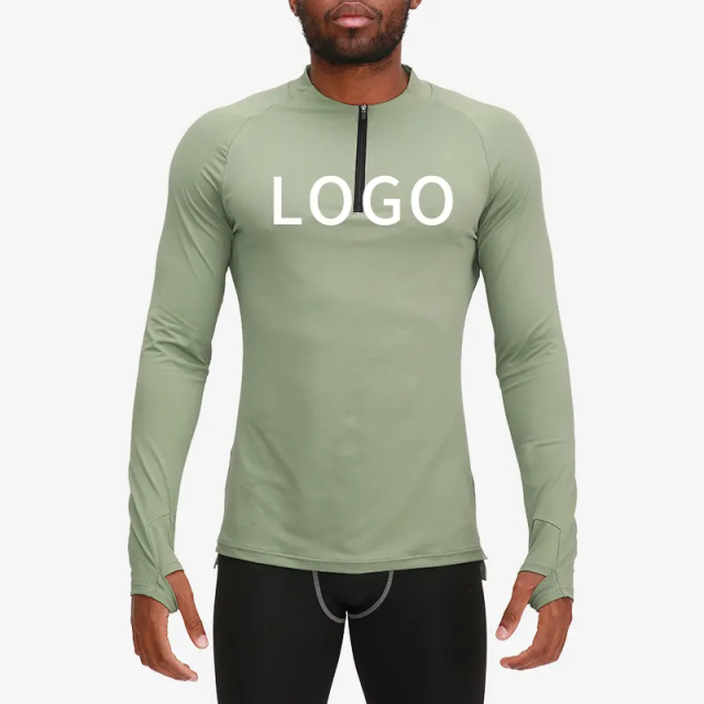 OEM Custom Bodybuilding Training Top Workout Custom Men Zip Compression Long Sleeves Sports Gym T Shirts For Men,Shuliqi Apparel - Men's Clothing Wholesale Manufacturer,OEM Custom Bodybuilding Training Top Workout Custom Men Zip Compression Long Sleeves Sports Gym T Shirts For Men
