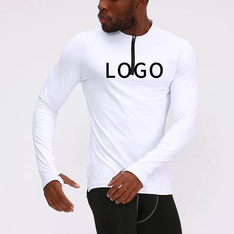OEM Custom Bodybuilding Training Top Workout Custom Men Zip Compression Long Sleeves Sports Gym T Shirts For Men,Shuliqi Apparel - Men's Clothing Wholesale Manufacturer,OEM Custom Bodybuilding Training Top Workout Custom Men Zip Compression Long Sleeves Sports Gym T Shirts For Men