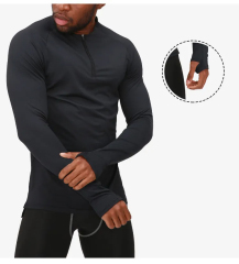OEM Custom Bodybuilding Training Top Workout Custom Men Zip Compression Long Sleeves Sports Gym T Shirts For Men,Shuliqi Apparel - Men's Clothing Wholesale Manufacturer,OEM Custom Bodybuilding Training Top Workout Custom Men Zip Compression Long Sleeves Sports Gym T Shirts For Men