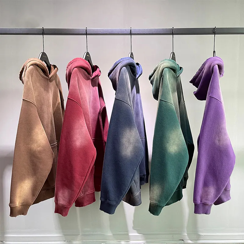 Hoodies Manufacturer Custom 380g 100% Cotton Fleece Distressed Hoodies Washed Men's Hoodies,Shuliqi Apparel - Men's Clothing Wholesale Manufacturer,Hoodies Manufacturer Custom 380g 100% Cotton Fleece Distressed Hoodies Washed Men's Hoodies