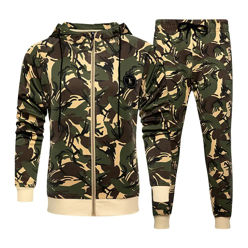 Clothing Manufacturer Custom High Quality Zip Up Camo Hoodies Set Tracksuit Jogging Suits,Shuliqi Apparel - Men's Clothing Wholesale Manufacturer,Clothing Manufacturer Custom High Quality Zip Up Camo Hoodies Set Tracksuit Jogging Suits