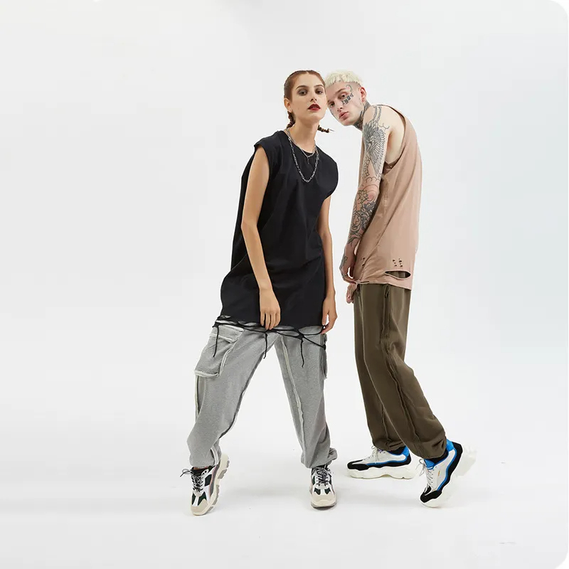 170g 100% Cotton Unisex Ripped Tank Tops Streetwear Men's Tank Tops,Shuliqi Apparel - Men's Clothing Wholesale Manufacturer,170g 100% Cotton Unisex Ripped Tank Tops Streetwear Men's Tank Tops