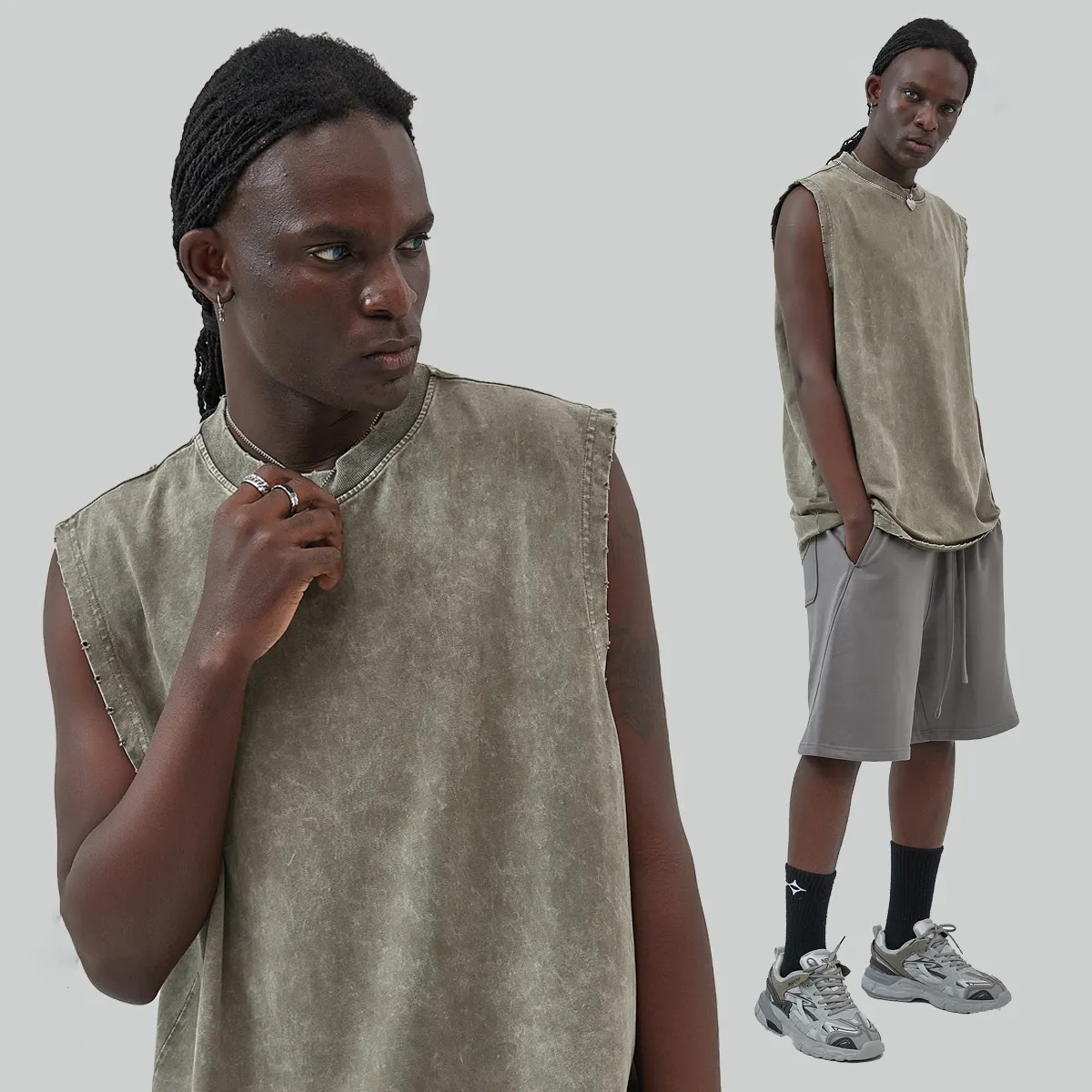 Oversized Unisex Washed Distressed 100% Cotton Tank Tops For Men Custom Tank Tops,Shuliqi Apparel - Men's Clothing Wholesale Manufacturer,Oversized Unisex Washed Distressed 100% Cotton Tank Tops For Men Custom Tank Tops