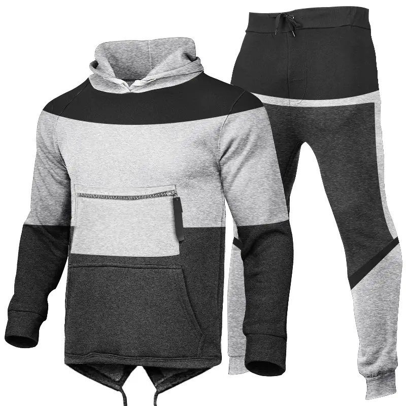 Zipper Contrast Color Custom Jogging Sets Men Hoodie Set Training Wear,Shuliqi Apparel - Men's Clothing Wholesale Manufacturer,Zipper Contrast Color Custom Jogging Sets Men Hoodie Set Training Wear
