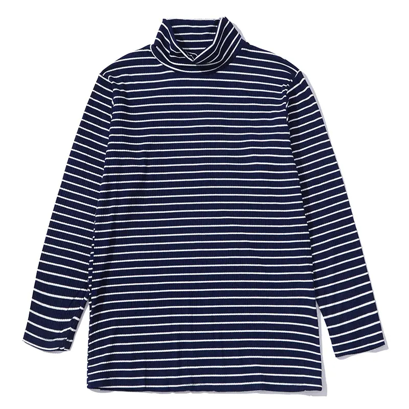 New Design Fashion Turtle Neck Long Sleeve Stripe T Shirt Custom Graphic T Shirt Couple Clothes,Shuliqi Apparel - Men's Clothing Wholesale Manufacturer,New Design Fashion Turtle Neck Long Sleeve Stripe T Shirt Custom Graphic T Shirt Couple Clothes