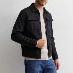 Wholesale Comfortable Soft Men High Quality Boxy Fit Casual Black Zip Up Denim Jacket,Shuliqi Apparel - Men's Clothing Wholesale Manufacturer,Wholesale Comfortable Soft Men High Quality Boxy Fit Casual Black Zip Up Denim Jacket | Wholesale Men's Apparel | OEM | Shuliqi