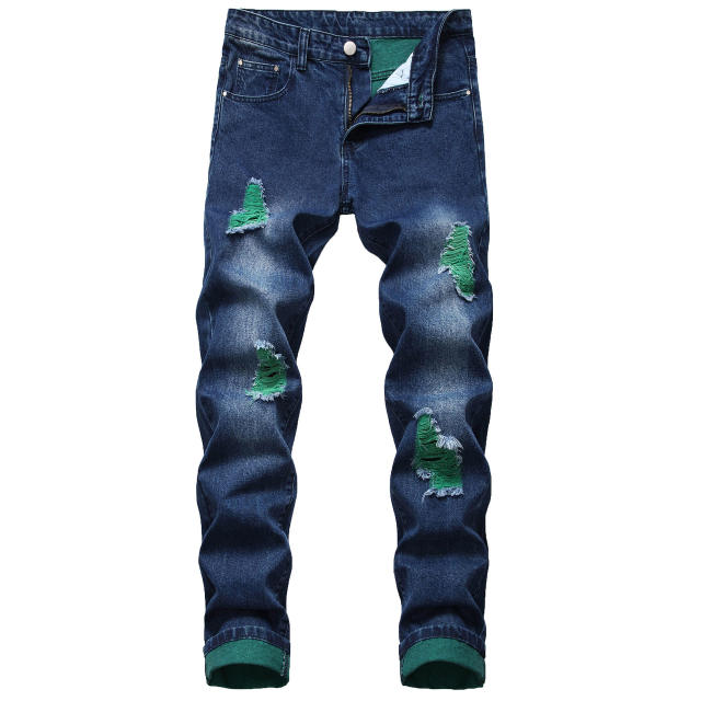Wholesale new fashion winter straight slim-fit ripped jeans solid color ripped yarn casual denim trousers men's Jeans,Shuliqi Apparel - Men's Clothing Wholesale Manufacturer,Wholesale new fashion winter straight slim-fit ripped jeans solid color ripped yarn casual denim trousers men's Jeans | Wholesale Men's Apparel | OEM | Shuliqi