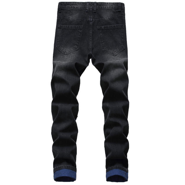Wholesale new fashion winter straight slim-fit ripped jeans solid color ripped yarn casual denim trousers men's Jeans,Shuliqi Apparel - Men's Clothing Wholesale Manufacturer,Wholesale new fashion winter straight slim-fit ripped jeans solid color ripped yarn casual denim trousers men's Jeans | Wholesale Men's Apparel | OEM | Shuliqi