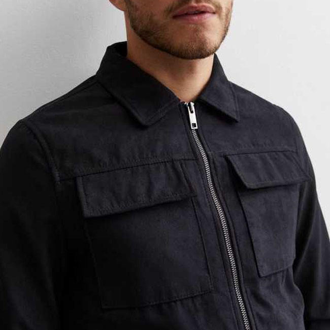 Wholesale Comfortable Soft Men High Quality Boxy Fit Casual Black Zip Up Denim Jacket,Shuliqi Apparel - Men's Clothing Wholesale Manufacturer,Wholesale Comfortable Soft Men High Quality Boxy Fit Casual Black Zip Up Denim Jacket | Wholesale Men's Apparel | OEM | Shuliqi