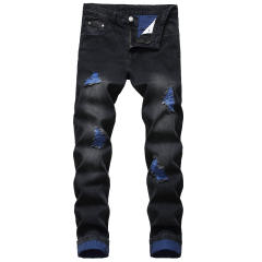 Wholesale new fashion winter straight slim-fit ripped jeans solid color ripped yarn casual denim trousers men's Jeans,Shuliqi Apparel - Men's Clothing Wholesale Manufacturer,Wholesale new fashion winter straight slim-fit ripped jeans solid color ripped yarn casual denim trousers men's Jeans | Wholesale Men's Apparel | OEM | Shuliqi