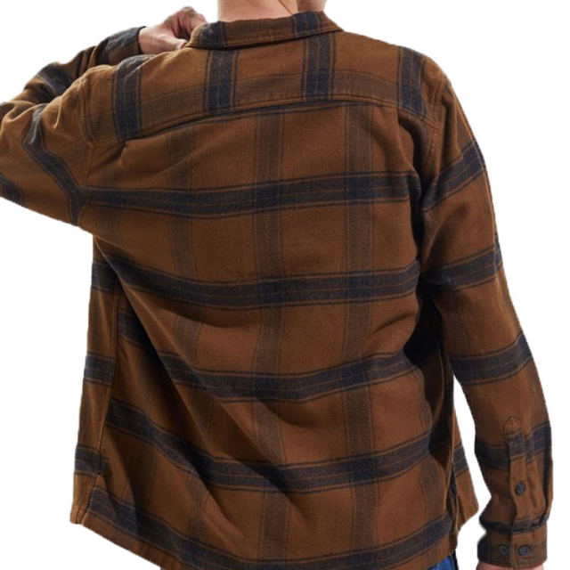 New Coming Winter Overshirt Classic Mens Fleece Long Sleeve Brown Plaid Shirt with Custom Logo,Shuliqi Apparel - Men's Clothing Wholesale Manufacturer,New Coming Winter Overshirt Classic Mens Fleece Long Sleeve Brown Plaid Shirt with Custom Logo | Wholesale Men's Apparel | OEM | Shuliqi
