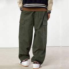 Custom Green Loose Fit Utility Pockets Casual Streetwear Baggy Twill Cargo Pants for Men,Shuliqi Apparel - Men's Clothing Wholesale Manufacturer,Custom Green Loose Fit Utility Pockets Casual Streetwear Baggy Twill Cargo Pants for Men