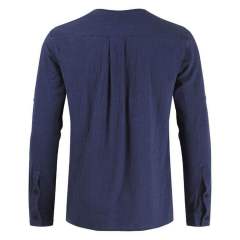 Customized simple multi-color cotton linen pullover men's collarless long sleeve shirt for men,Shuliqi Apparel - Men's Clothing Wholesale Manufacturer,Customized simple multi-color cotton linen pullover men's collarless long sleeve shirt for men