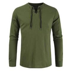 Customized simple multi-color cotton linen pullover men's collarless long sleeve shirt for men,Shuliqi Apparel - Men's Clothing Wholesale Manufacturer,Customized simple multi-color cotton linen pullover men's collarless long sleeve shirt for men