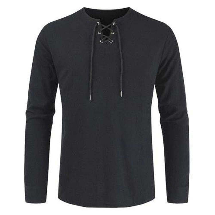 Customized simple multi-color cotton linen pullover men's collarless long sleeve shirt for men,Shuliqi Apparel - Men's Clothing Wholesale Manufacturer,Customized simple multi-color cotton linen pullover men's collarless long sleeve shirt for men