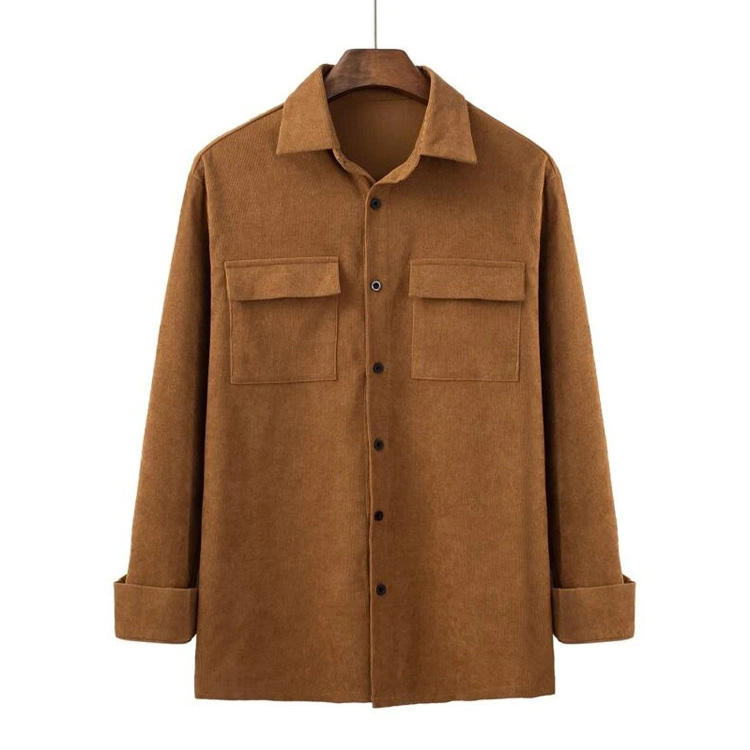 Men plus size jacket custom pattern logo embroidered corduroy oversize jacket with pockets,Shuliqi Apparel - Men's Clothing Wholesale Manufacturer,Men plus size jacket custom pattern logo embroidered corduroy oversize jacket with pockets