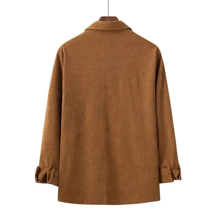Men plus size jacket custom pattern logo embroidered corduroy oversize jacket with pockets,Shuliqi Apparel - Men's Clothing Wholesale Manufacturer,Men plus size jacket custom pattern logo embroidered corduroy oversize jacket with pockets