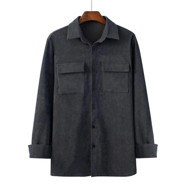 Men plus size jacket custom pattern logo embroidered corduroy oversize jacket with pockets,Shuliqi Apparel - Men's Clothing Wholesale Manufacturer,Men plus size jacket custom pattern logo embroidered corduroy oversize jacket with pockets